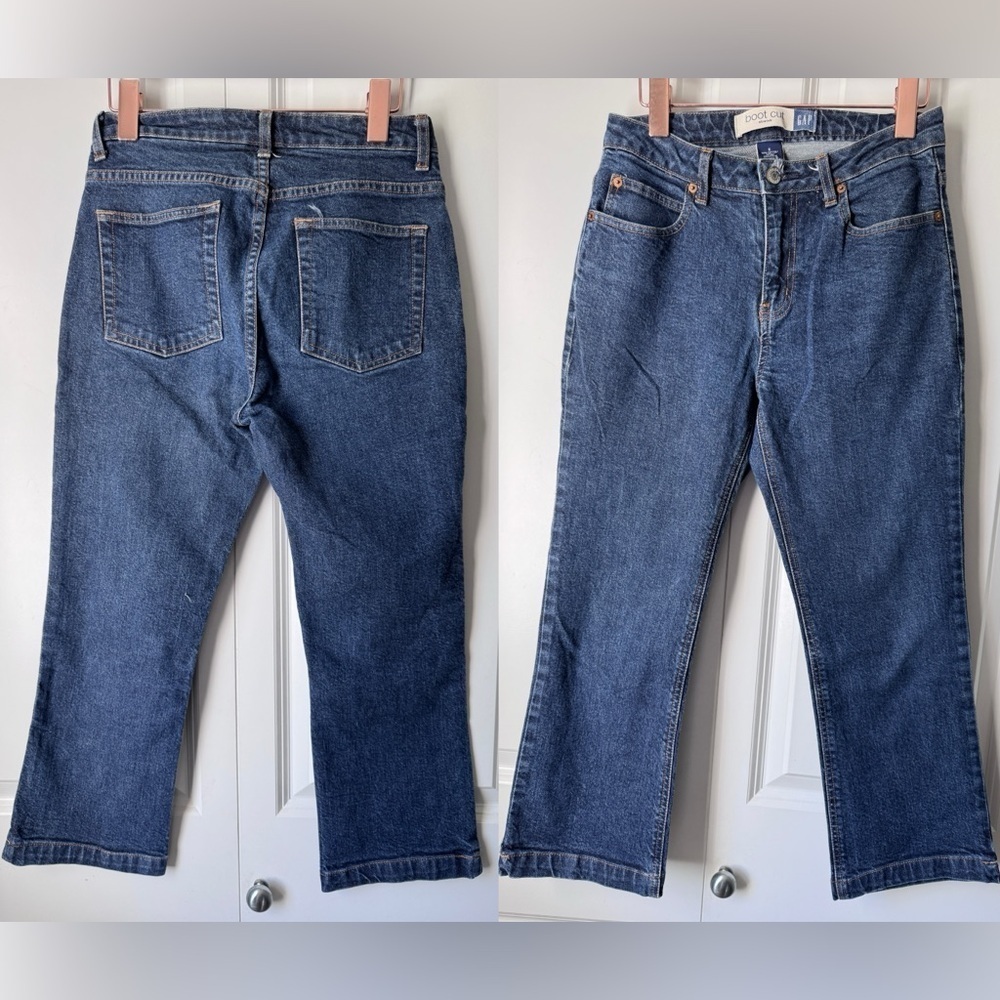 Vintage GAP Bootcut Cropped Jeans in Deep Blue